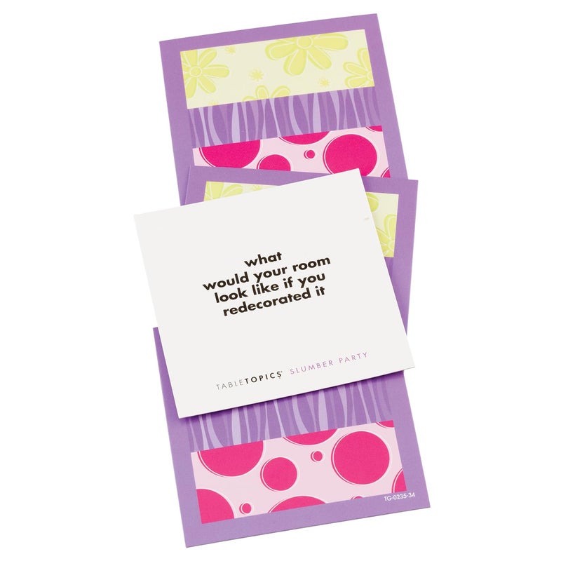 TableTopics Slumber Party to Go Conversation Cards for Young Girls, 40 Fun Questions for Sleepovers, Getting to Know You Game, Stocking Stuffer - Image 2